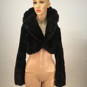 Forever 21 black fur crop jacket